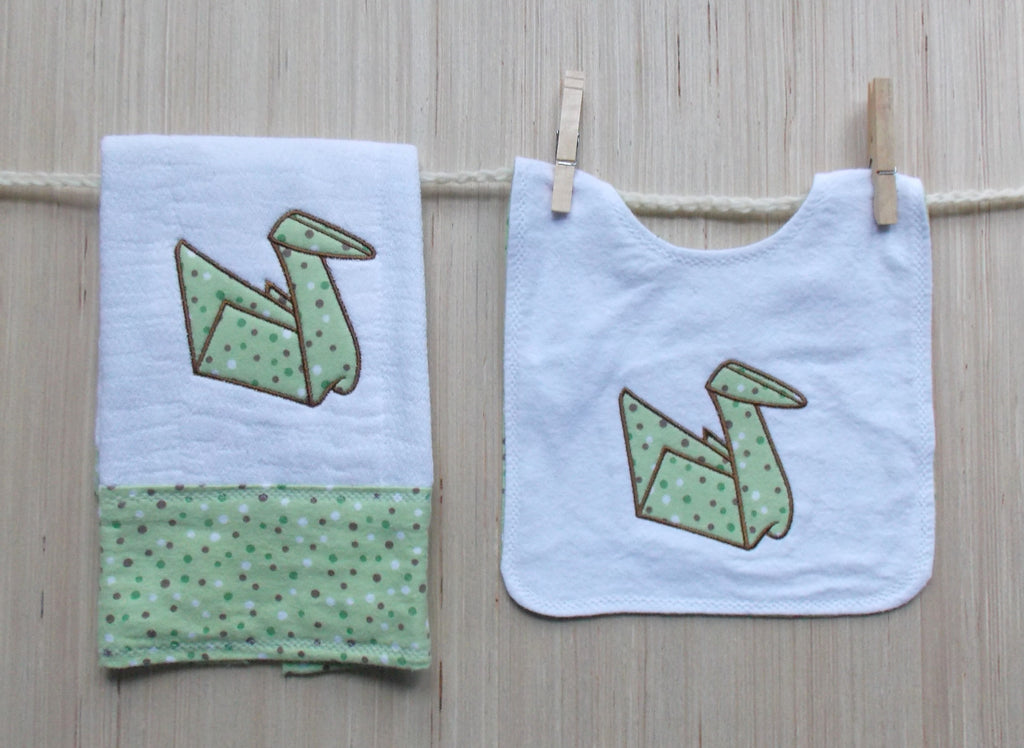 Baby bib and burp cloth set sales