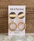 Wood and Metal Earrings