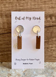 Wood and Metal Earrings