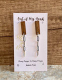 Wood and Metal Earrings