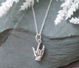 ASL I Love You Hand Symbol Necklace - 3D