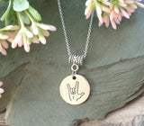 ASL I Love You Hand  Necklace - Disc