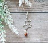 Chocolate Theobromine Molecule Necklace
