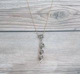 DNA Double Helix Necklace - Silver Tone