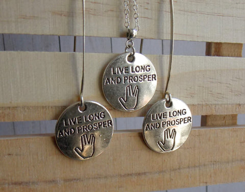 Live Long and Prosper Necklace and Earrings