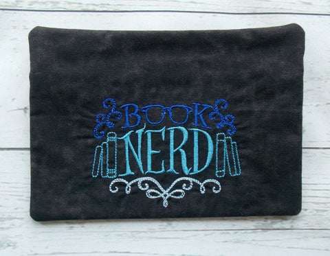 Book Nerd Embroidered Clutch Bag - Black