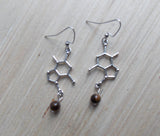 Chocolate Theobromine Molecule Earrings