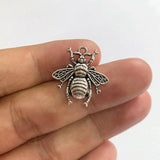 Honey Bee Hoop Earrings - Silver